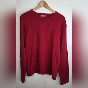 Tommy Hilfiger Women's Red Cotton Knit Pullover Sweater.  Med